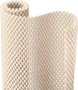 Con-Tact 04F-C6L54-06 Shelf and Drawer Liner, 4 ft L, 12 in W, PVC, Almond