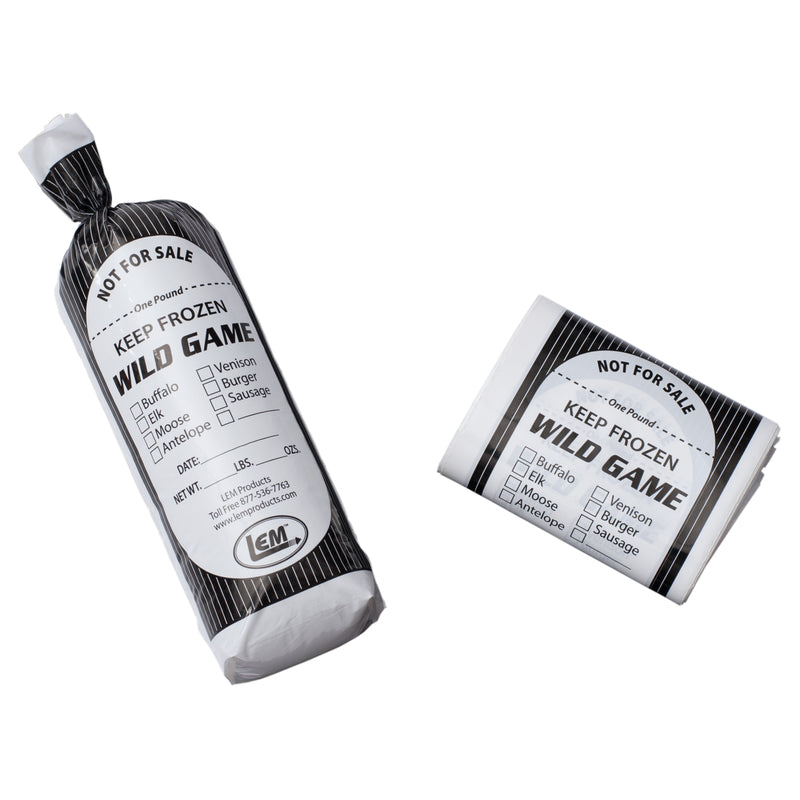 LEM 1 lb Black/White Wild Game Freezer Bags 1 pk, Pack of 6