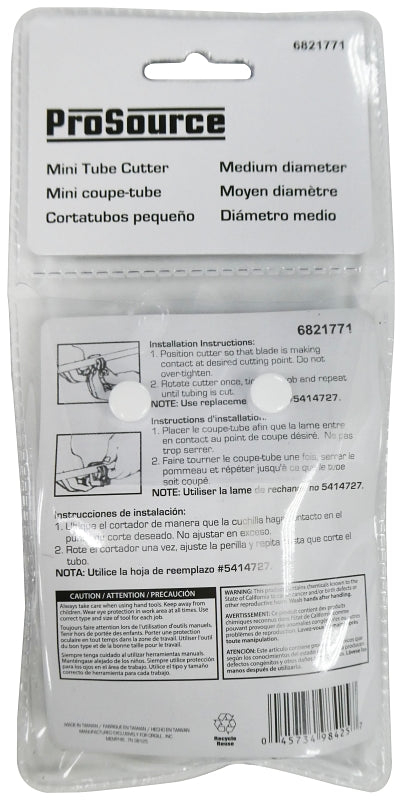 ProSource TCM-120B3L Mini Tubing Cutters, 7/8 in Max Pipe/Tube Dia, 1/8 in Mini Pipe/Tube Dia