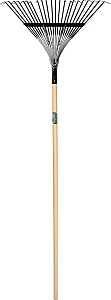 UnionTools 64430 Leaf Rake, Steel Tine, 22-Tine, Hardwood Handle, 48 in L Handle