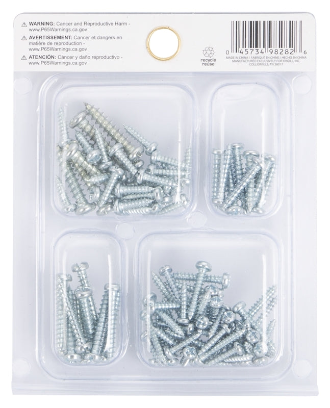 ProSource JL82102 Screw Set, Sheet Metal, Zinc Plated, 95-Piece