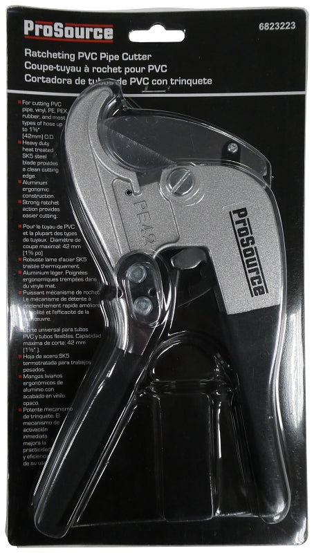 ProSource PE-42-S-3L PVC Pipe Cutter, 1-5/8 in Max Pipe/Tube Dia, Steel Blade