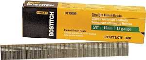 Bostitch BT1300B Series Nail, Glue Collation, 5/8 in L, 18 Gauge, Steel, Coated, Brad Head, Smooth Shank, 3000/PK