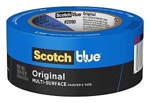 ScotchBlue 2090-48AP Painter's Tape, Multi-Surface, 60 yd L, 1.88 in W, Crepe Paper Backing, Blue