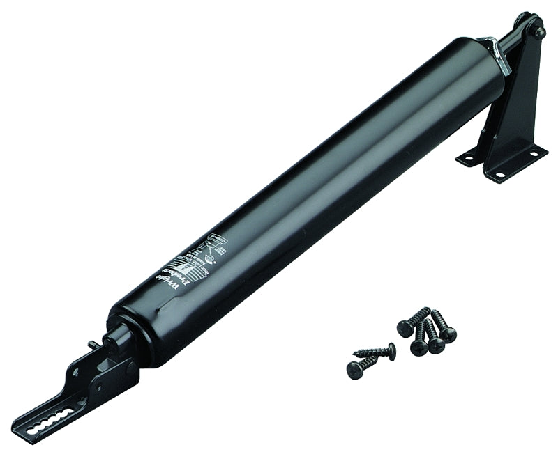 Wright Products V150BL Pneumatic Door Closer, Black, 90 deg Opening, For: Out-Swinging Wood/Metal Doors