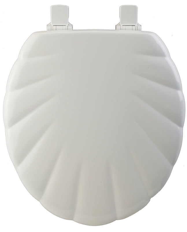 Mayfair 22EC-000 Toilet Seat, 16-1/2 in L, 14-3/4 in W, 2.31 in H, Round, Wood, White, Twist Hinge