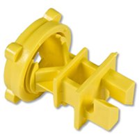 Zareba IRY-Z Series Screw-On Insulator, For: 1/2 in Dia Posts, Aluminum/Polywire/Steel, Polyethylene, Yellow