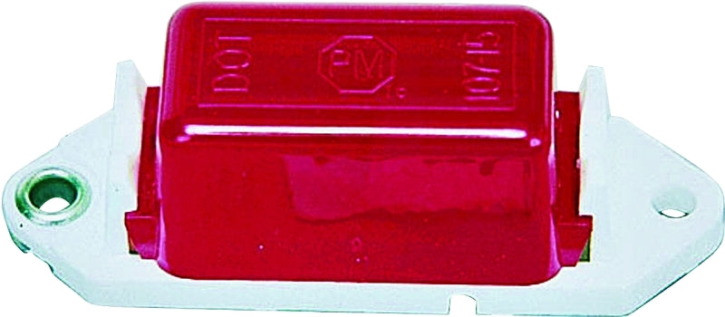 PM V107WR Marker Light, Rectangular, 3.18 in W, 1 in H, 12 V, Incandescent Lamp, Red Lens, Screw