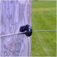 Zareba IWSIRB-Z Series Screw-In Ring Insulator, For: Wood Posts, 9 to 22 ga Fence Wire, Aluminum/Polywire/Steel, Black