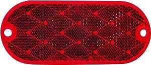 PM V480 V480R Oblong Reflector, Red Reflector, 1.9 in W Reflector, 4.33 in H Reflector