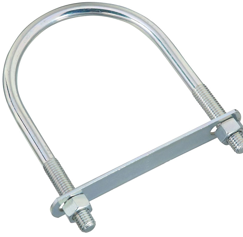 National Hardware N347-831 U-Bolt, 7 in L Inside, 4-1/2 in W Inside, 1/2-13 Thread, 2-1/2 in L Thread, Steel, Zinc