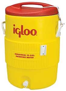 Igloo 400 Series 00004101 Water Cooler, 10 gal Tank, Polyethylene, Red/Yellow