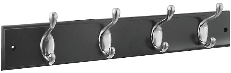 National Hardware DPV8170 S813-048 Series Hook Rail, Wall Mounting, 18 in L x 5/8 in W x 2-3/4 in H Dimensions, Brown