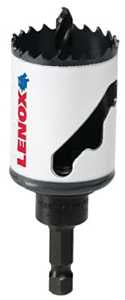Lenox Speed Slot 1772729 Hole Saw, 1-1/2 in Dia, 1-9/16 in D Cutting, 1/4 in Arbor, HSS Cutting Edge