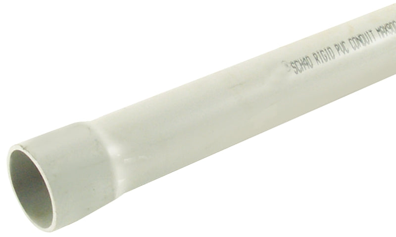 JM Eagle 67504 Conduit, 2-1/2 in, 10 ft L, SCH 40, PVC, Gray