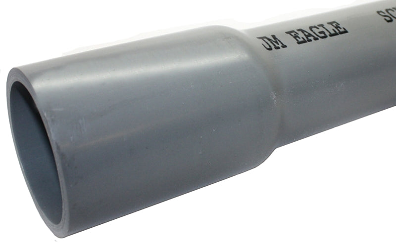 JM Eagle 67553 Conduit, 2-1/2 in, 10 ft L, SCH 80, PVC, Gray