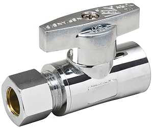 Southland 191-432HC Supply Line Stop Valve, 1/2 x 3/8 in Connection, Sweat x Compression, 125 psi Pressure, Brass Body