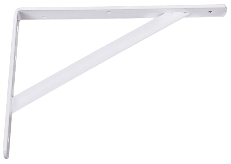 Knape & Vogt 208 WH 400 Shelf L-Bracket, 16 in L, Steel, White