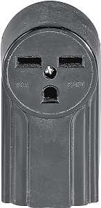 Eaton Cooper Wiring WD1232 Power Receptacle, 2 -Pole, 250 V, 30 A, NEMA: NEMA 6-30R, Black