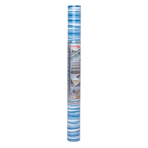 Con-Tact 16 ft. L X 18 in. W Blue/White Stripes Self-Adhesive Shelf Liner, Pack of 6