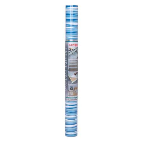 Con-Tact 16 ft. L X 18 in. W Blue/White Stripes Self-Adhesive Shelf Liner, Pack of 6