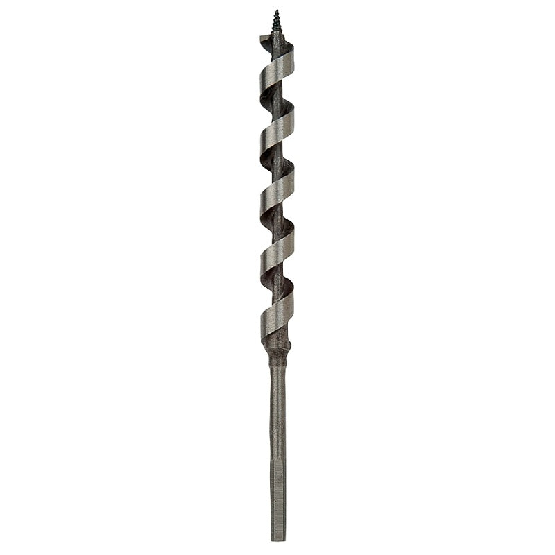 Irwin 49908 Power Drill Auger Bit, 1/2 in Dia, 7-1/2 in OAL, Solid Center Flute, 1-Flute, 7/32 in Dia Shank, Hex Shank