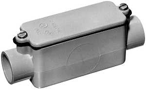 Carlon E987G-CAR Conduit Body, Rigid, 1-1/4 in Hub, 8-21/32 in OAL, PVC, Gray