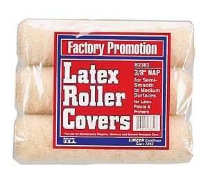 Linzer B2383 Roller Cover, 3/8 in Thick Nap, Polyester Cover, 12/PK