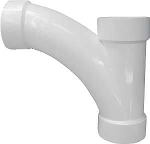 Canplas 194304 Combination Tee Pipe Wye, 4 in, Hub, PVC, White, SCH 40 Schedule