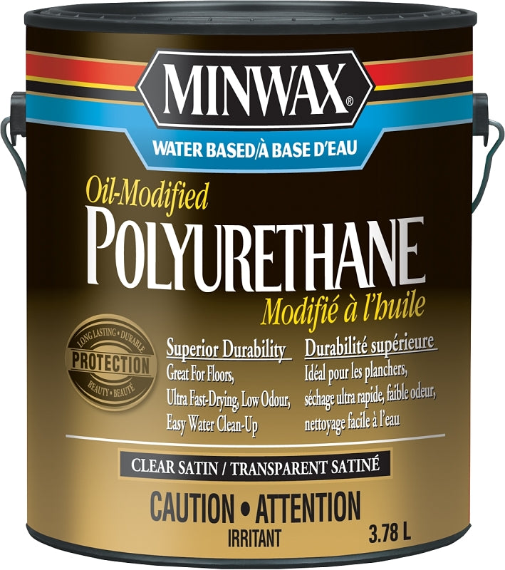 Minwax CM7103300 Interior Varnish, Satin, Liquid, Clear, 3.78 L, Can, Pack of 2