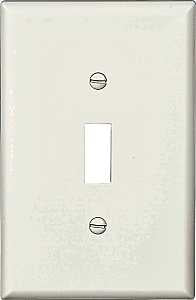 WALL PLATE 1GANG TGL MID WHITE, Pack of 25