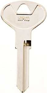 Hy-Ko 11010VW23 Automotive Key Blank, Brass, Nickel, For: Volkswagen Vehicle Locks, VW23 Key Number, Pack of 10