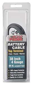 CCI Maximum Energy 38-4 Battery Cable, 4 AWG Wire, 38 in L, Black Sheath