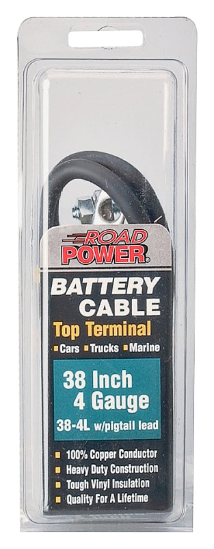 CCI Maximum Energy 38-4 Battery Cable, 4 AWG Wire, 38 in L, Black Sheath