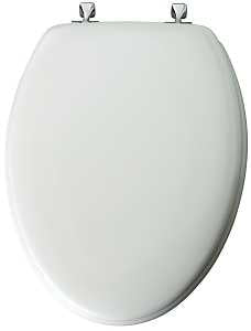 Mayfair 144CP-000 Toilet Seat, 18-1/2 in L, Elongated, Molded Wood, White