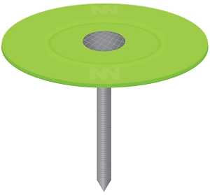 Stinger 0135055 Cap Nail, 1 in L, Flat Head, 12 ga, Plastic
