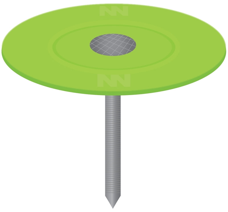Stinger 0135095 Cap Nail, 1-1/2 in L, Flat Head, 12 ga, Plastic