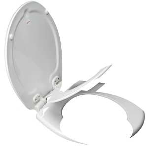 Bemis 83SLOWA Toilet Seat, 16-1/2 in L, 2.38 in W, 10 in H, Round, Wood, White, Twist Hinge