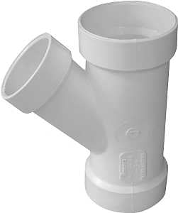 IPEX 192328L Pipe Wye, 4 x 2 in, Hub, PVC, White, SCH 40 Schedule