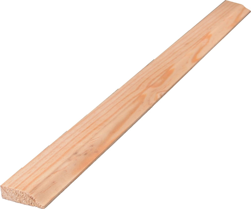 ALEXANDRIA Moulding 0W936-20084C1 Colonial Stop Moulding, 84 in L, 1-3/8 in W, Pine Wood, Pack of 6