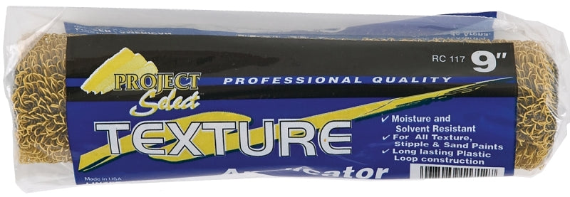 Linzer RC 117 Roller Cover, 1/4 in Thick Nap, 9 in L, Polyester Cover, Semi-Smooth, Smooth Surface