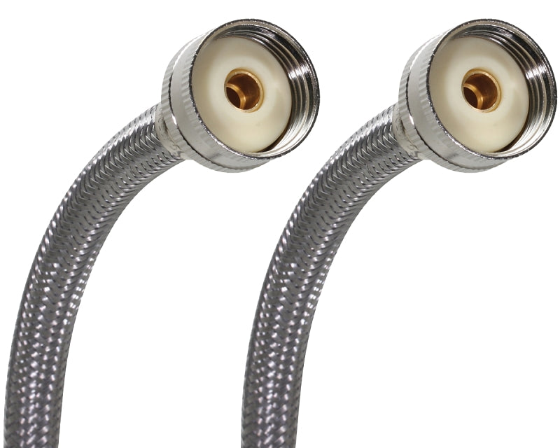 Fluidmaster 9WM60P2 Washing Machine Discharge Hose, 3/4 in OD, 3/4 in ID, 60 in L, Female, Stainless Steel