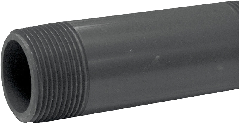 GENOVA P-114-4 Pipe Nipple, 1-1/4 in, PVC, SCH 80 Schedule, 4 in L