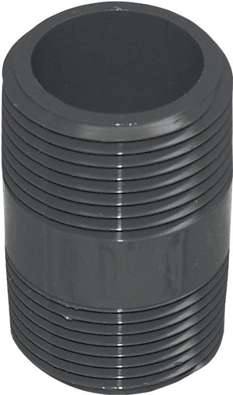 GENOVA P-12-212 Pipe Nipple, 1/2 in, NPT, PVC, Gray, SCH 80 Schedule, 2-1/2 in L