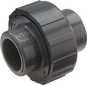 B & K 164-607 Pipe Union, 1-1/2 in, Solvent Weld, PVC, Gray, SCH 80 Schedule, 150 psi Pressure