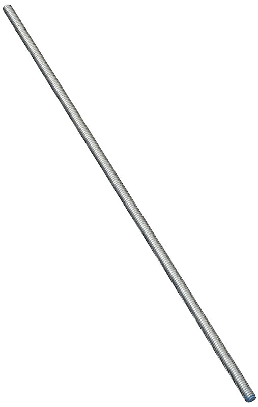 National Hardware N179-580 Threaded Rod, 1/4-20 Thread, 72 in L, A Grade, Steel, Zinc, UNC Thread