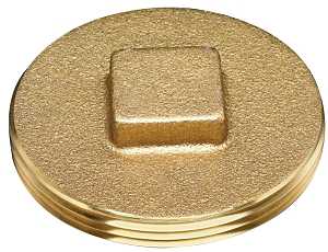Oatey 42374 Cleanout Pipe Plug, 4 in, Raised Head, Brass