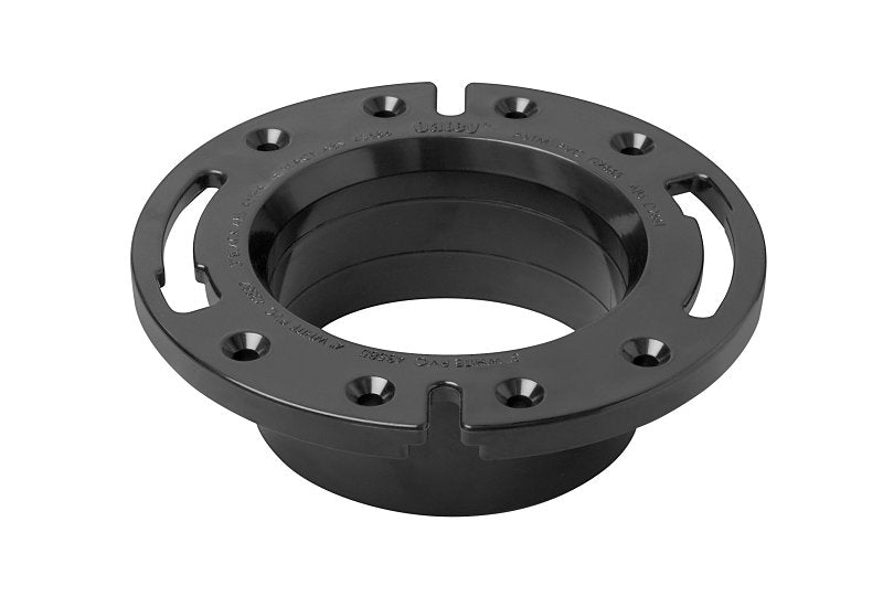 Oatey 43586 Closet Flange, 4 in Connection, ABS, Black