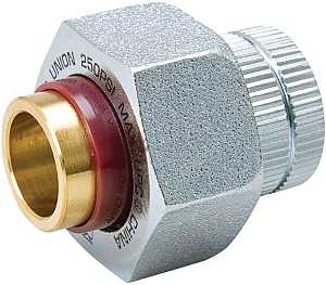 B & K 168-003NL Pipe Union, 1/2 in, FIP x Sweat, Brass, 250 psi Pressure