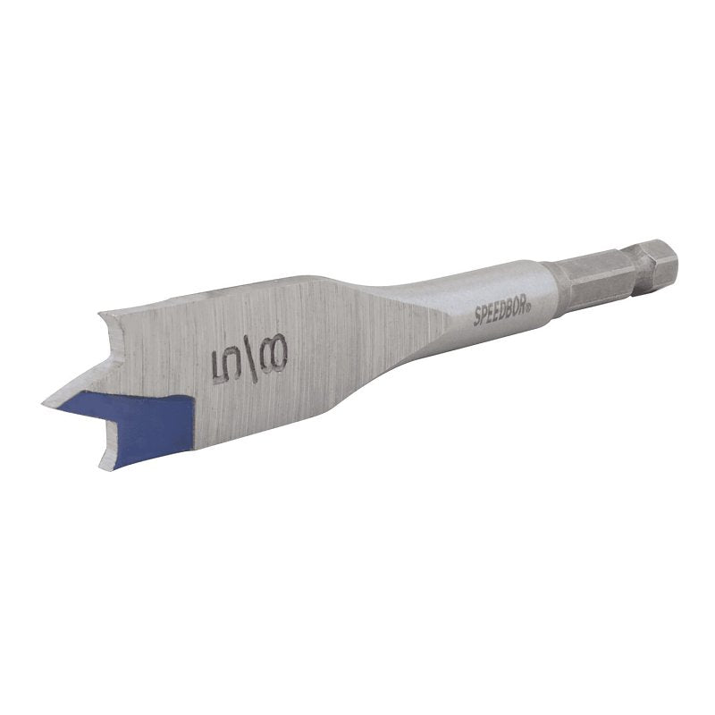 Irwin SPEEDBOR 87910 Spade Drill Bit, 5/8 in Dia, 4 in OAL, Short Length, Flat Flute, 1/4 in Dia Shank, Hex Shank